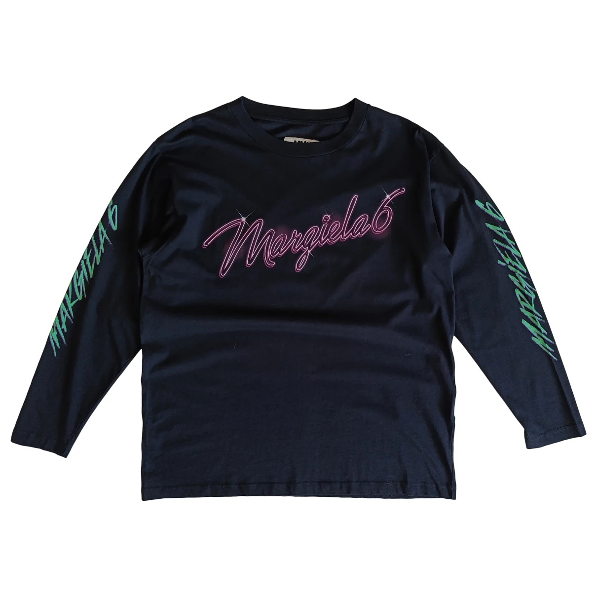 Pre-owned Mm6 Maison Margiela Jersey Top In Black