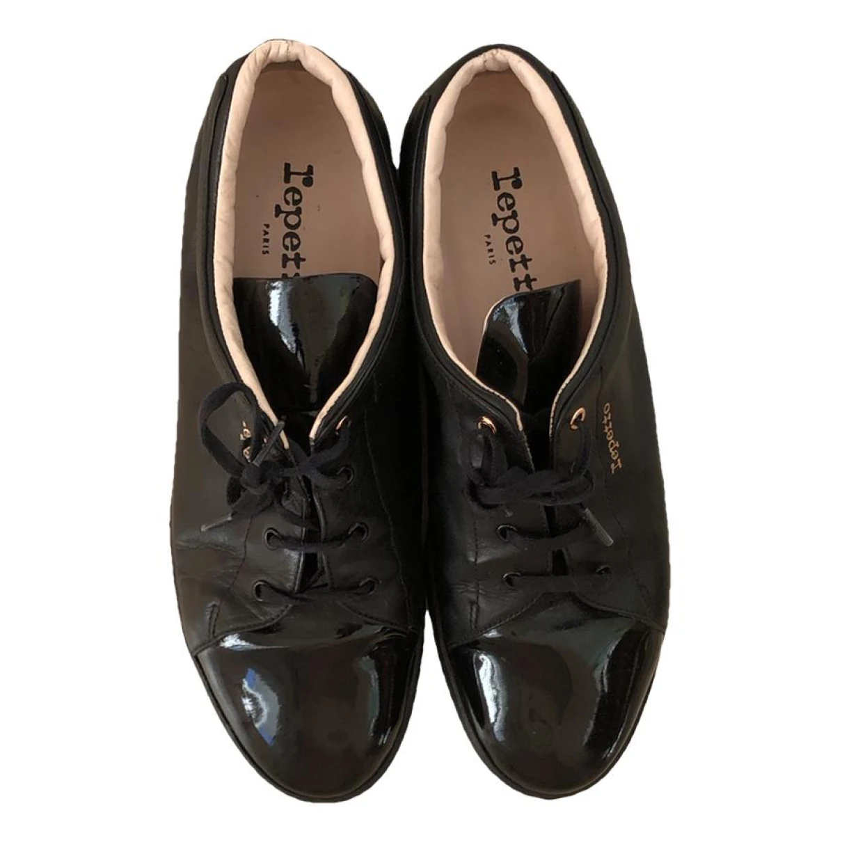 Pre-owned Repetto Patent Leather Trainers In Black
