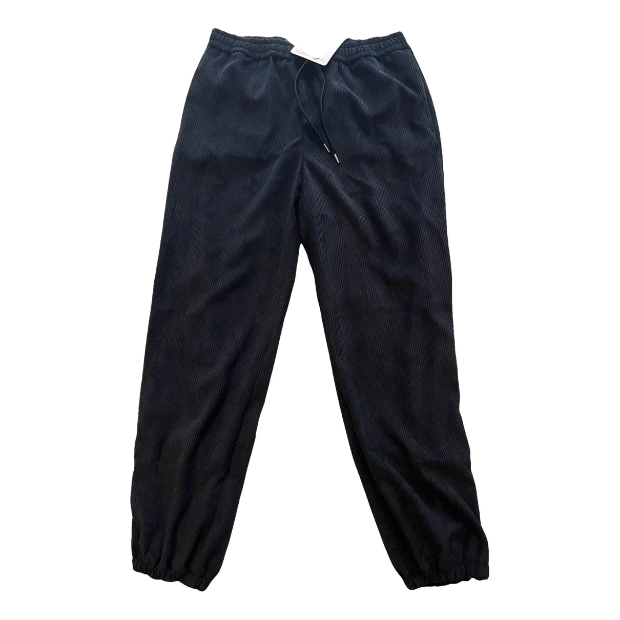 Pre-owned Moncler Velvet Straight Pants In Black