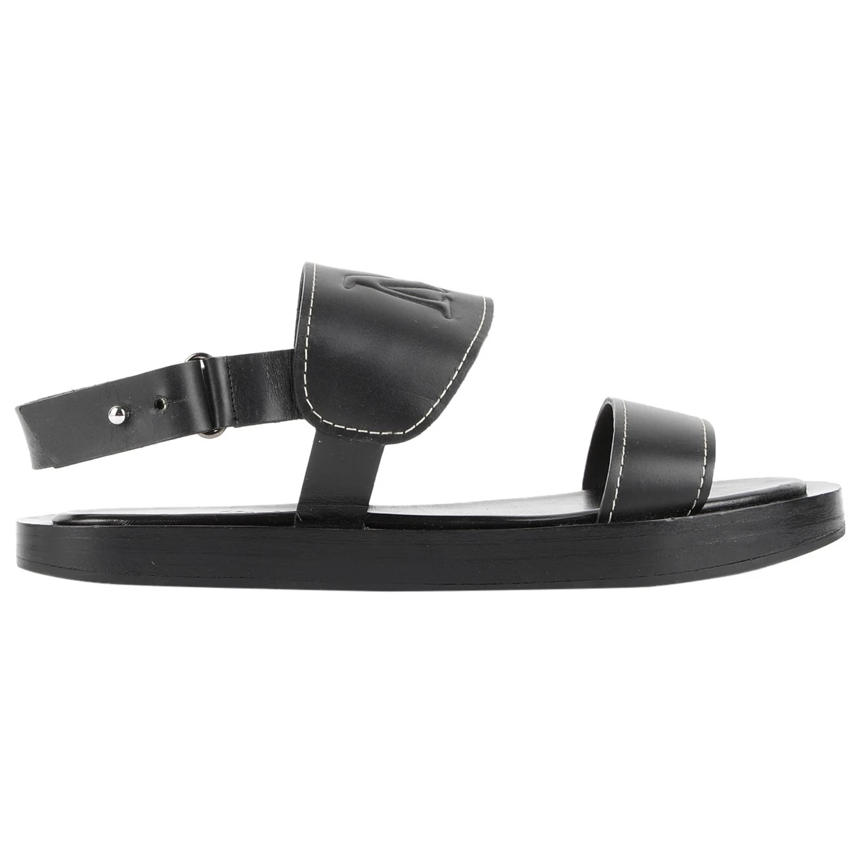 Pre-owned Max Mara Leather Sandal In Black