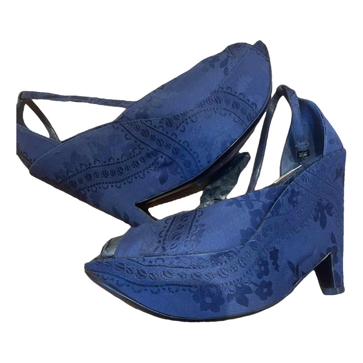 Pre-owned Prada Cloth Sandals In Blue