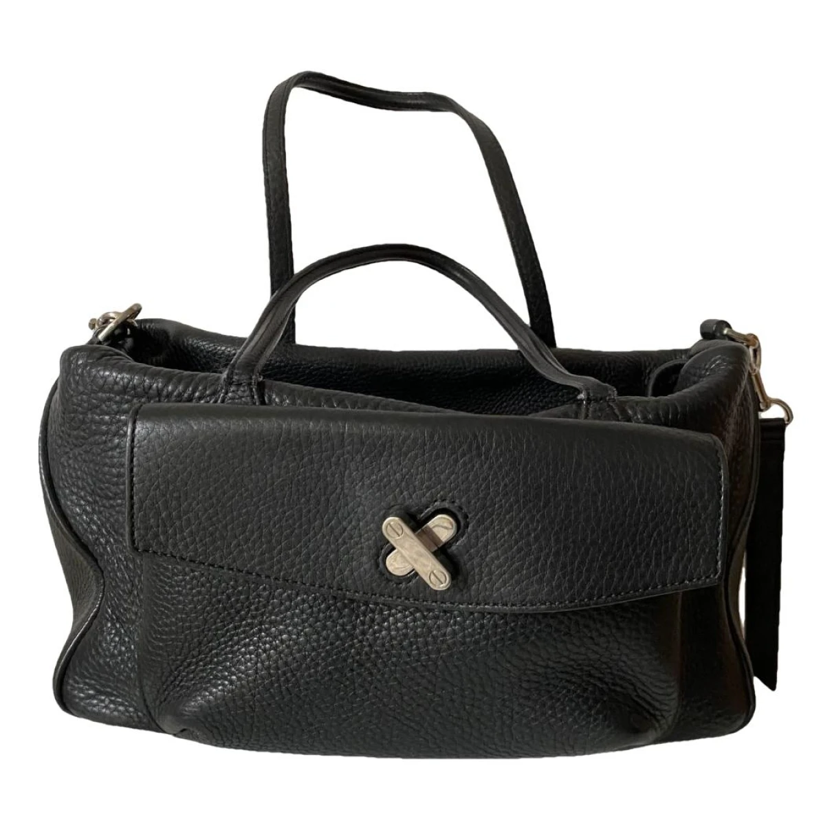 Pre-owned Alexander Wang Leather Bowling Bag In Black