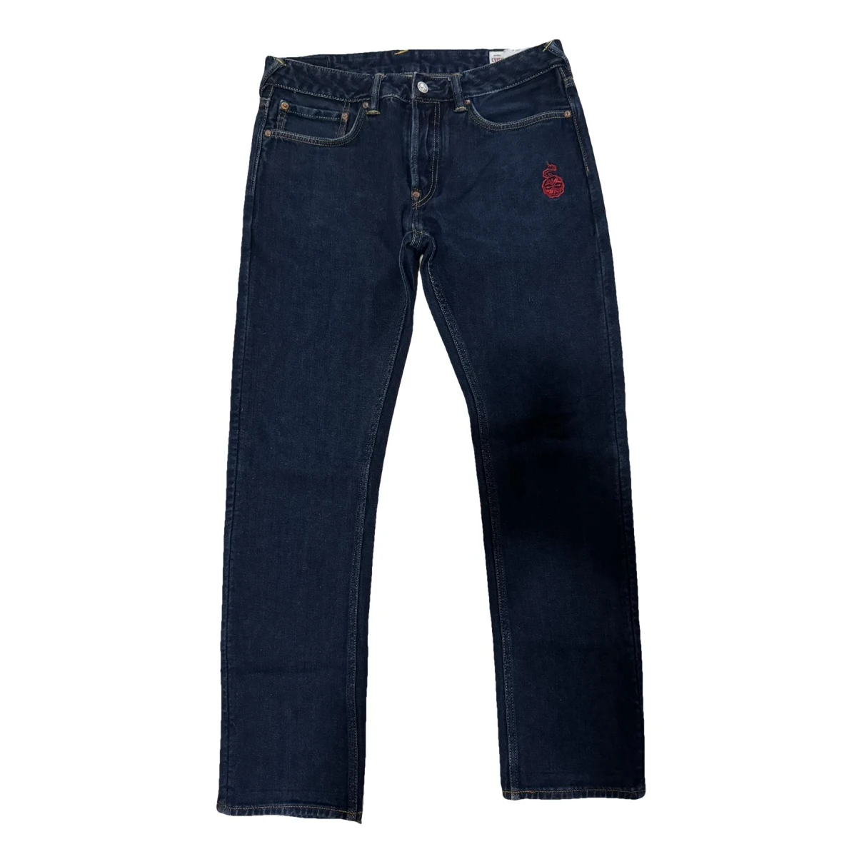 Pre-owned Evisu Slim Jeans In Blue