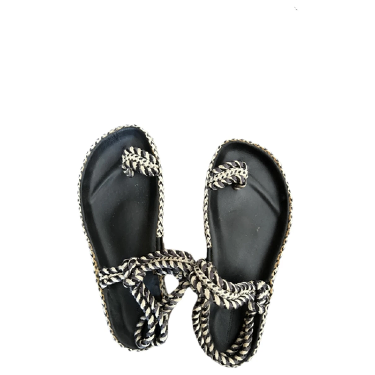 Pre-owned Isabel Marant Étoile Tweed Flip Flops In Black