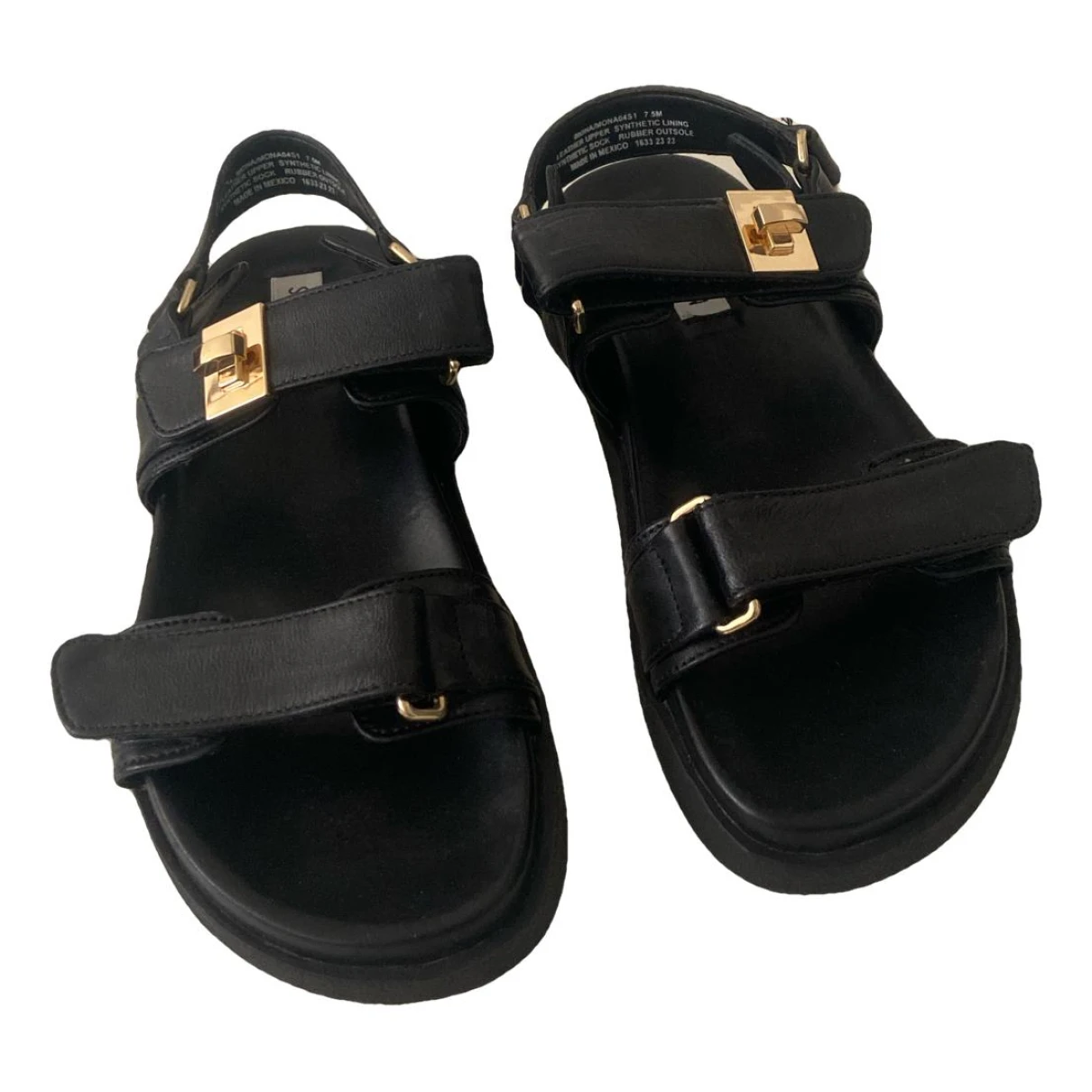 Pre-owned Steve Madden Leather Sandals In Black