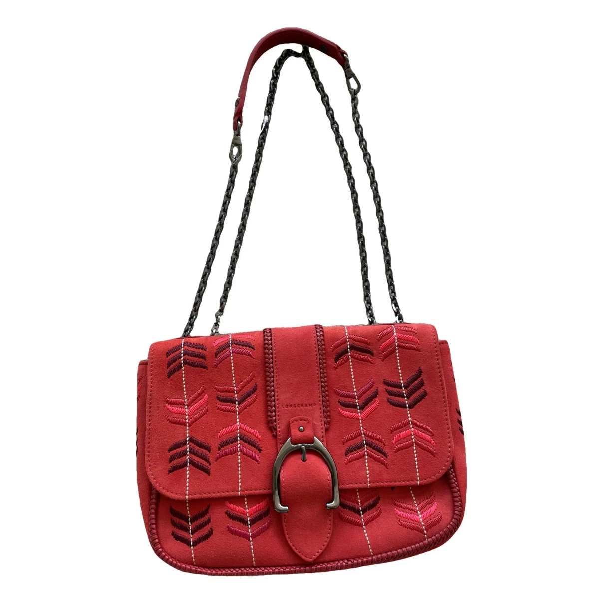 Pre-owned Longchamp Amazone Handbag In Red