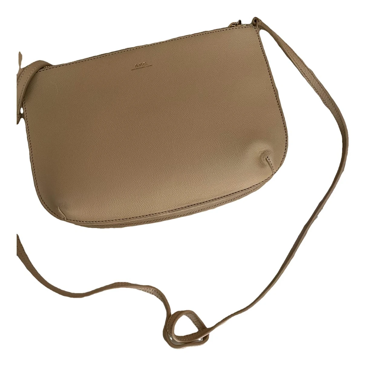 Pre-owned Apc Leather Crossbody Bag In Beige