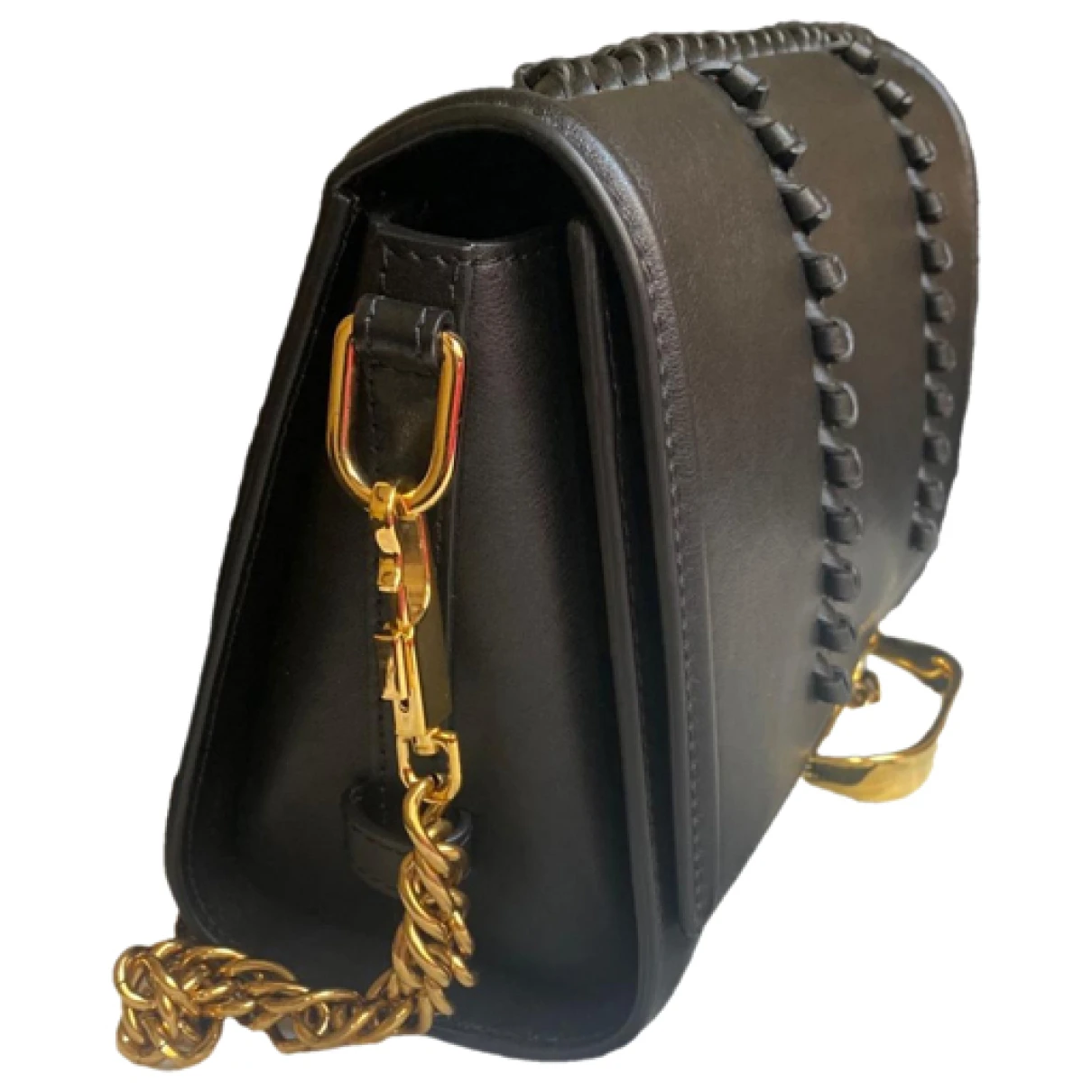 Pre-owned Alexander Mcqueen Box 16 Leather Handbag In Black
