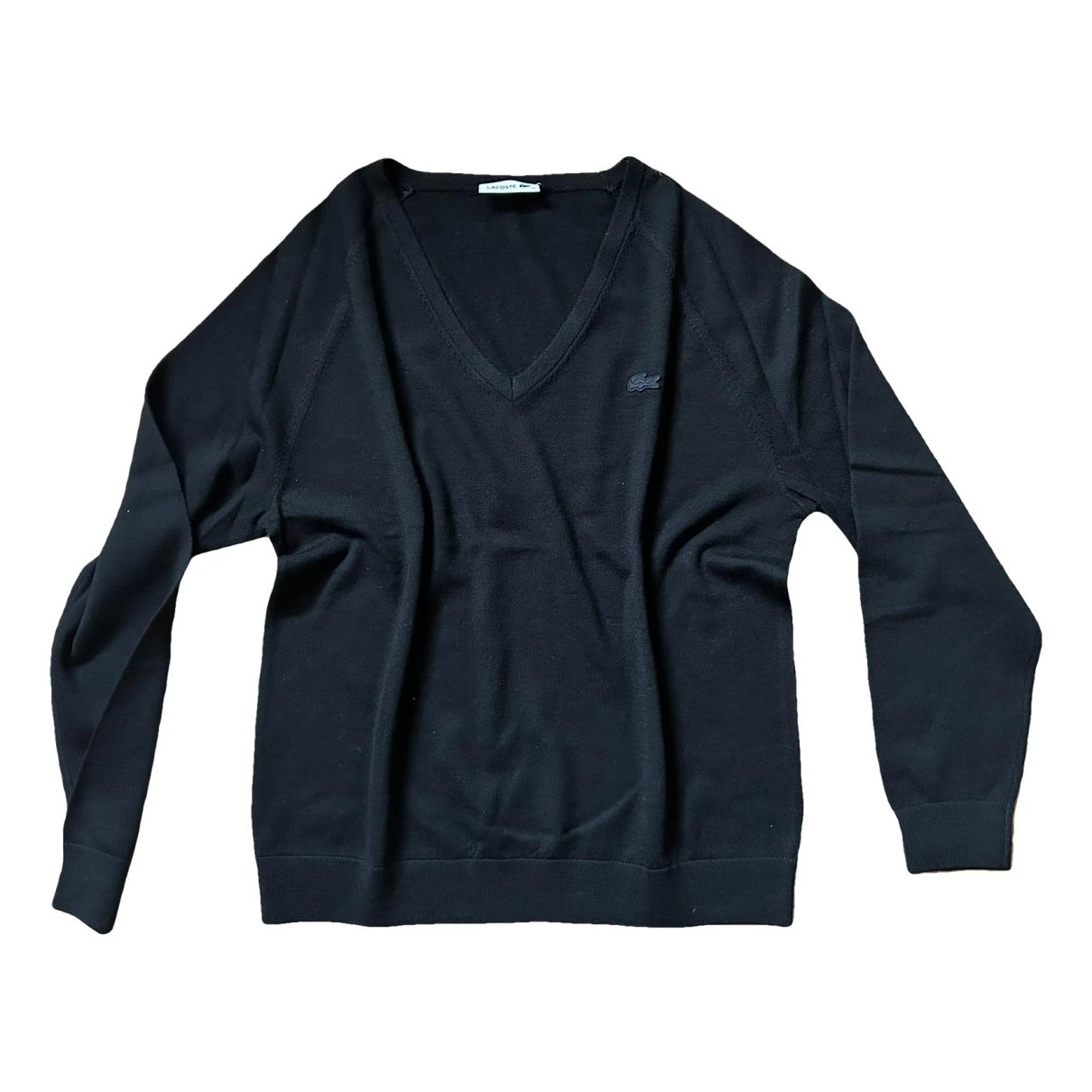 Pre-owned Lacoste Wool Jumper In Black
