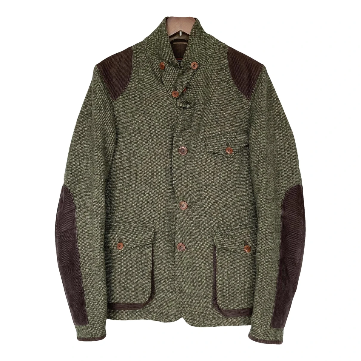 Pre-owned Barbour Tweed Jacket In Green