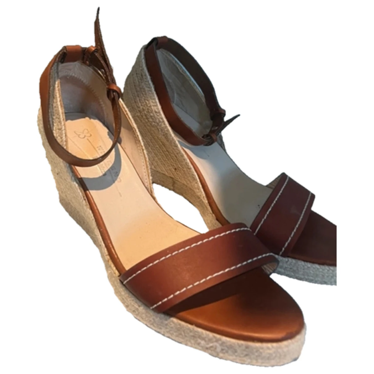 Pre-owned Max Mara Leather Espadrilles In Brown