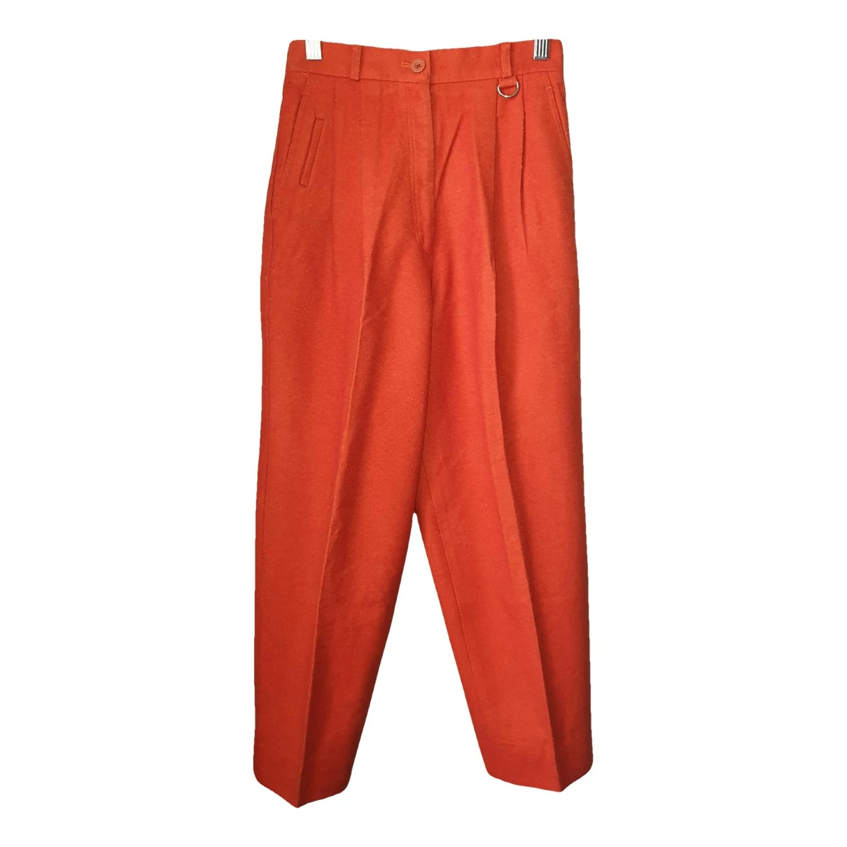 Pre-owned Dior Wool Carot Pants In Orange