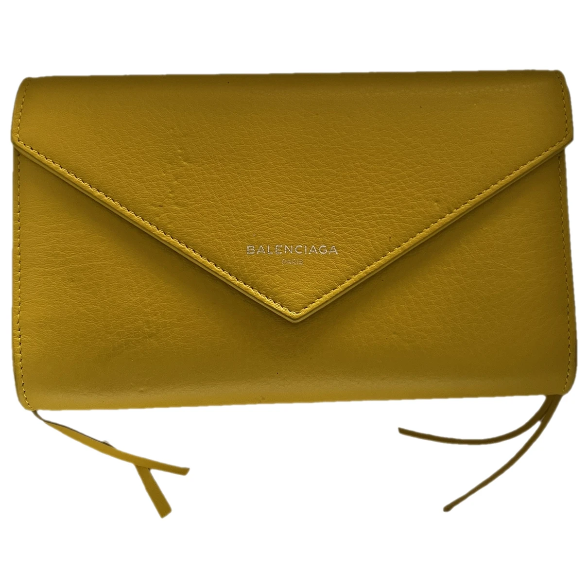 Pre-owned Balenciaga Everyday Leather Clutch Bag In Yellow