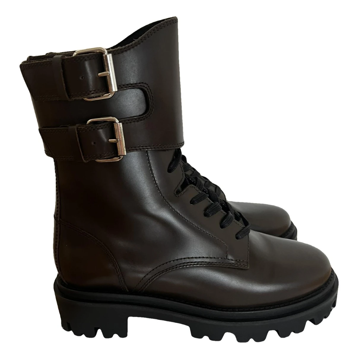 Pre-owned Isabel Marant Leather Biker Boots In Brown