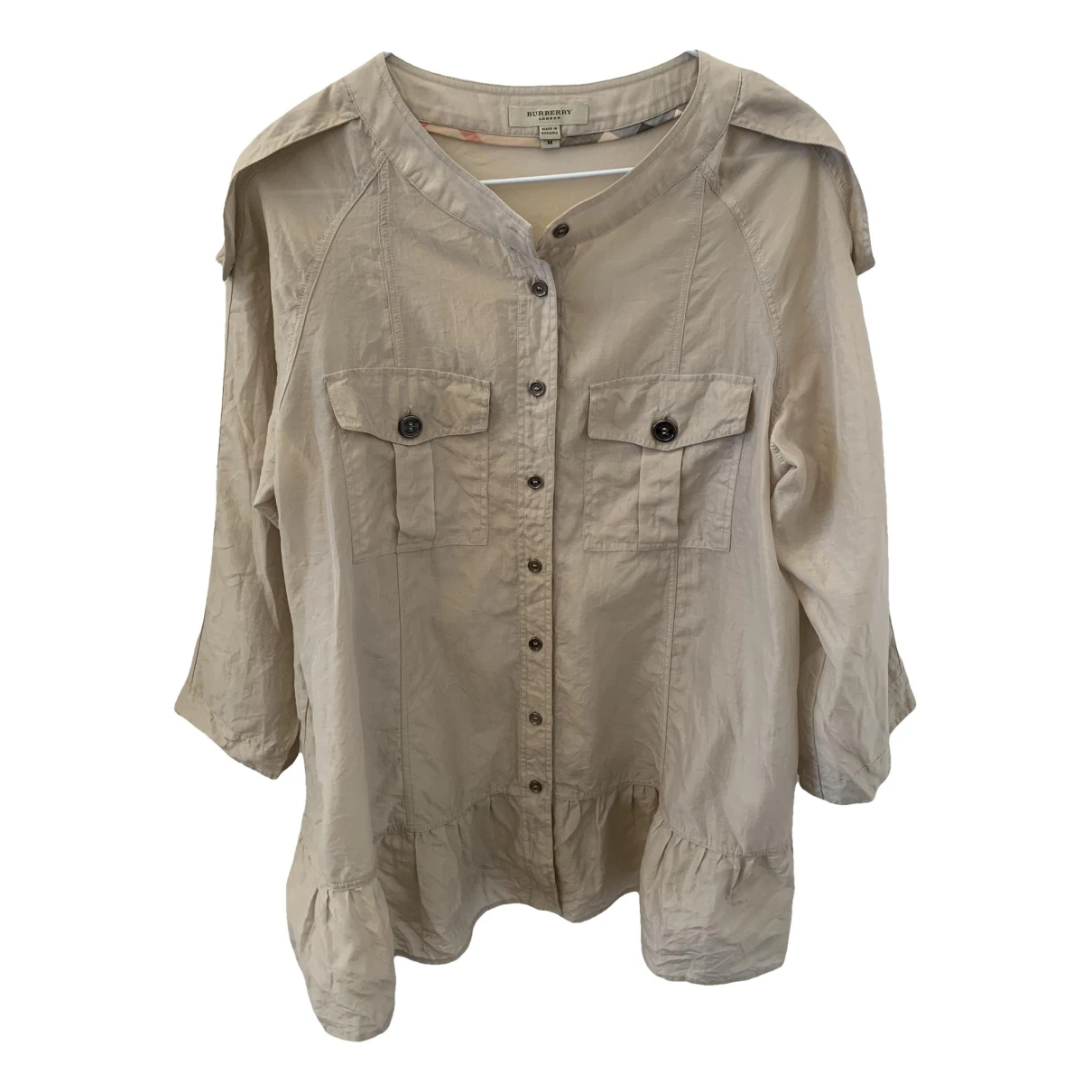 Pre-owned Burberry Silk Blouse In Beige