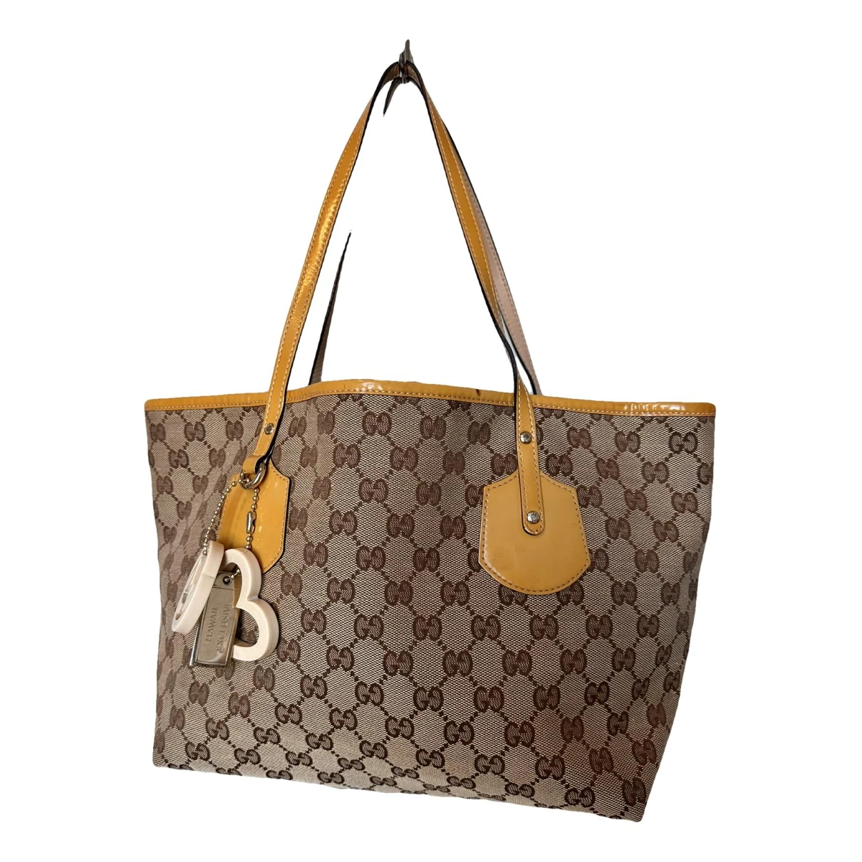 Pre-owned Gucci Ophidia Shopping Cloth Tote In Brown
