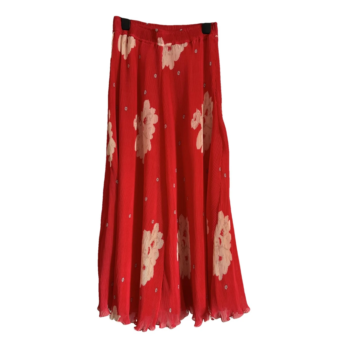 Pre-owned Ganni Maxi Skirt In Red