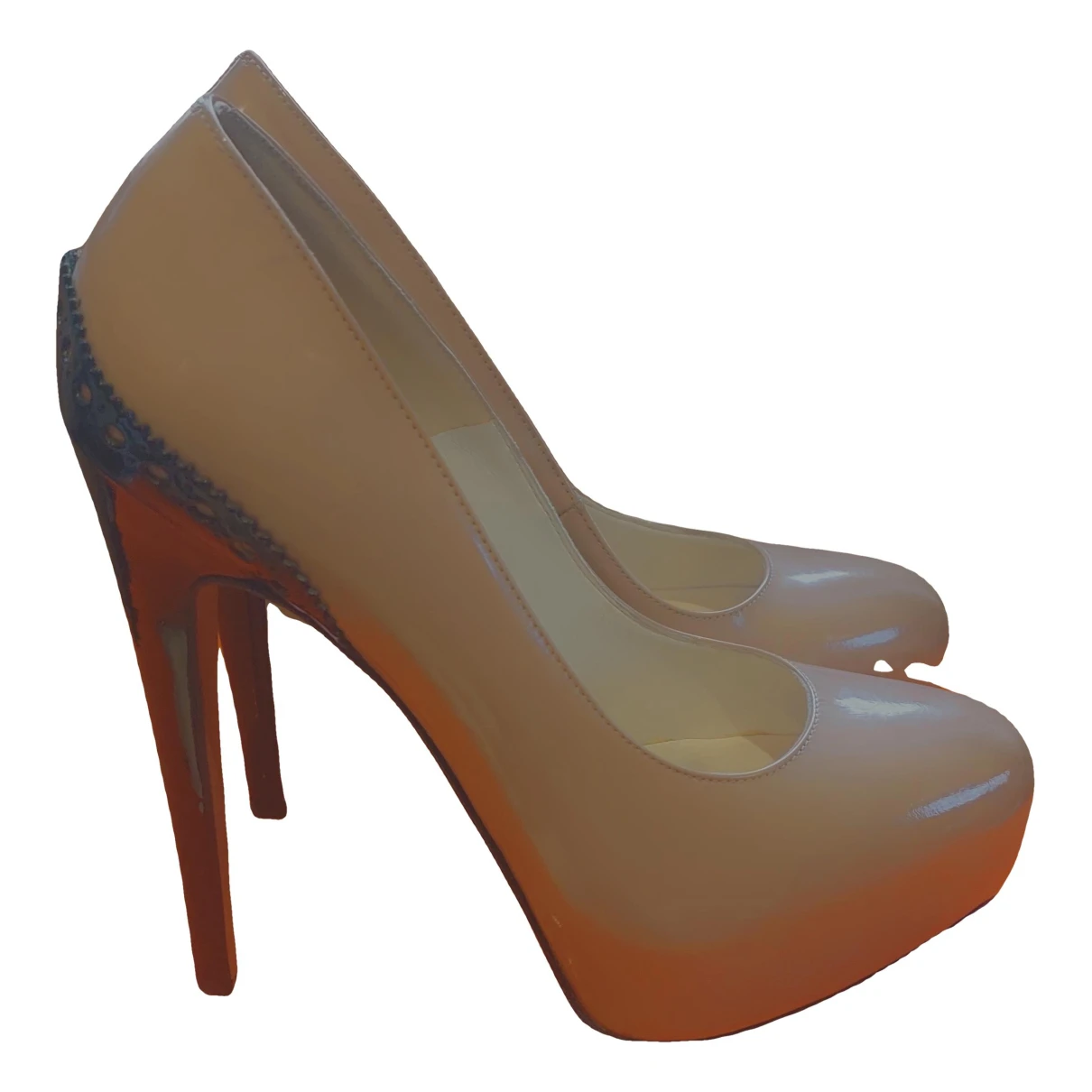 Pre-owned Brian Atwood Patent Leather Heels In Beige