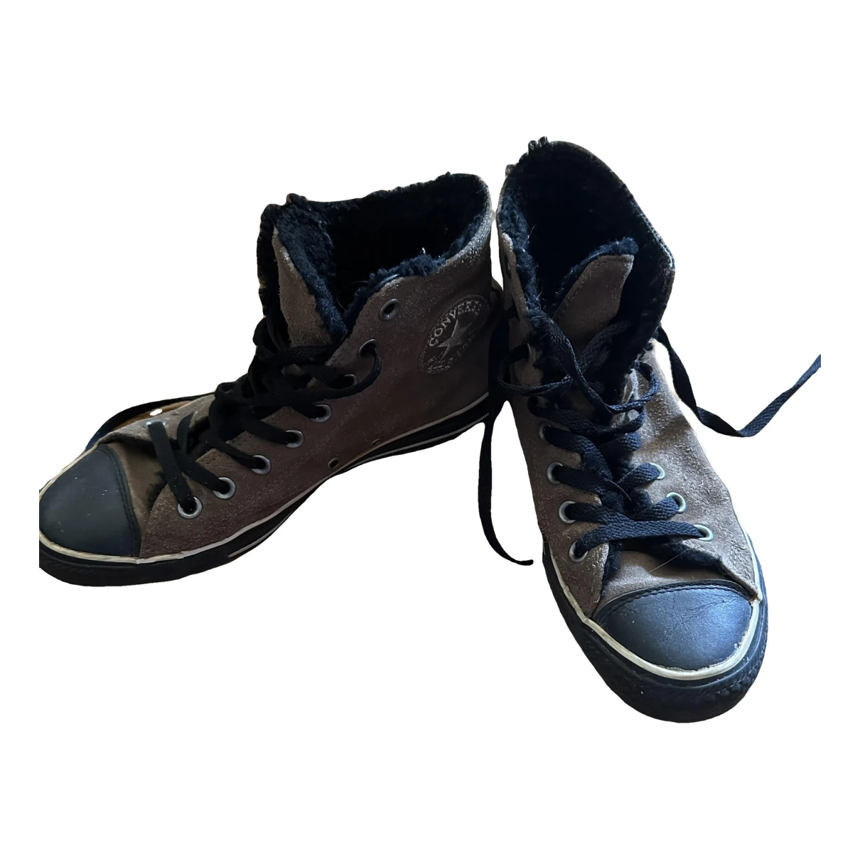 Pre-owned Converse Velvet Trainers In Brown