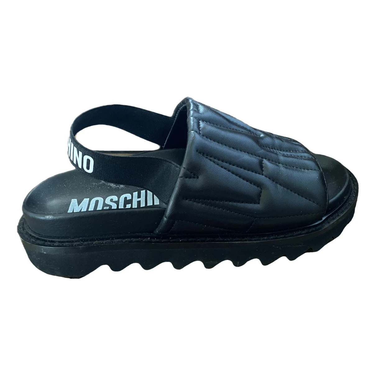 Pre-owned Moschino Leather Sandals In Black