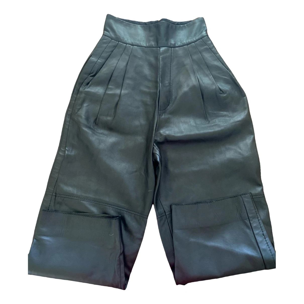 Pre-owned Marc Jacobs Leather Trousers In Black