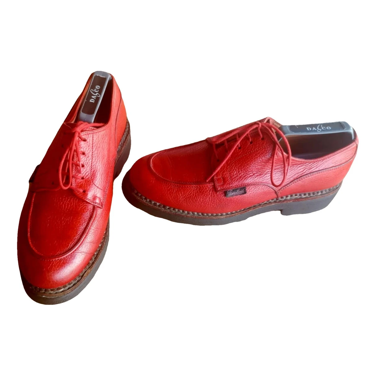 Pre-owned Paraboot Leather Lace Ups In Red