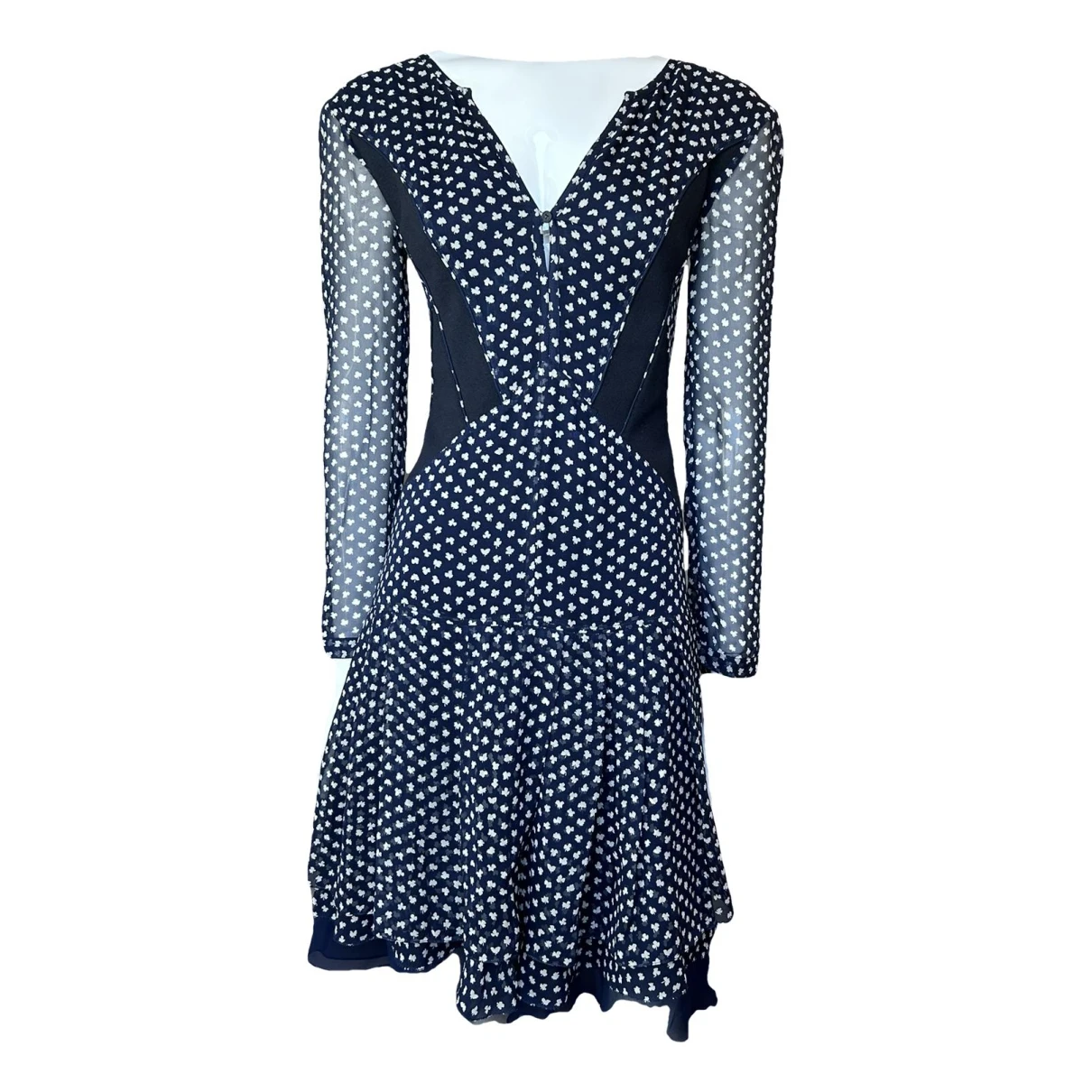 Pre-owned Burberry Silk Mid-length Dress In Blue