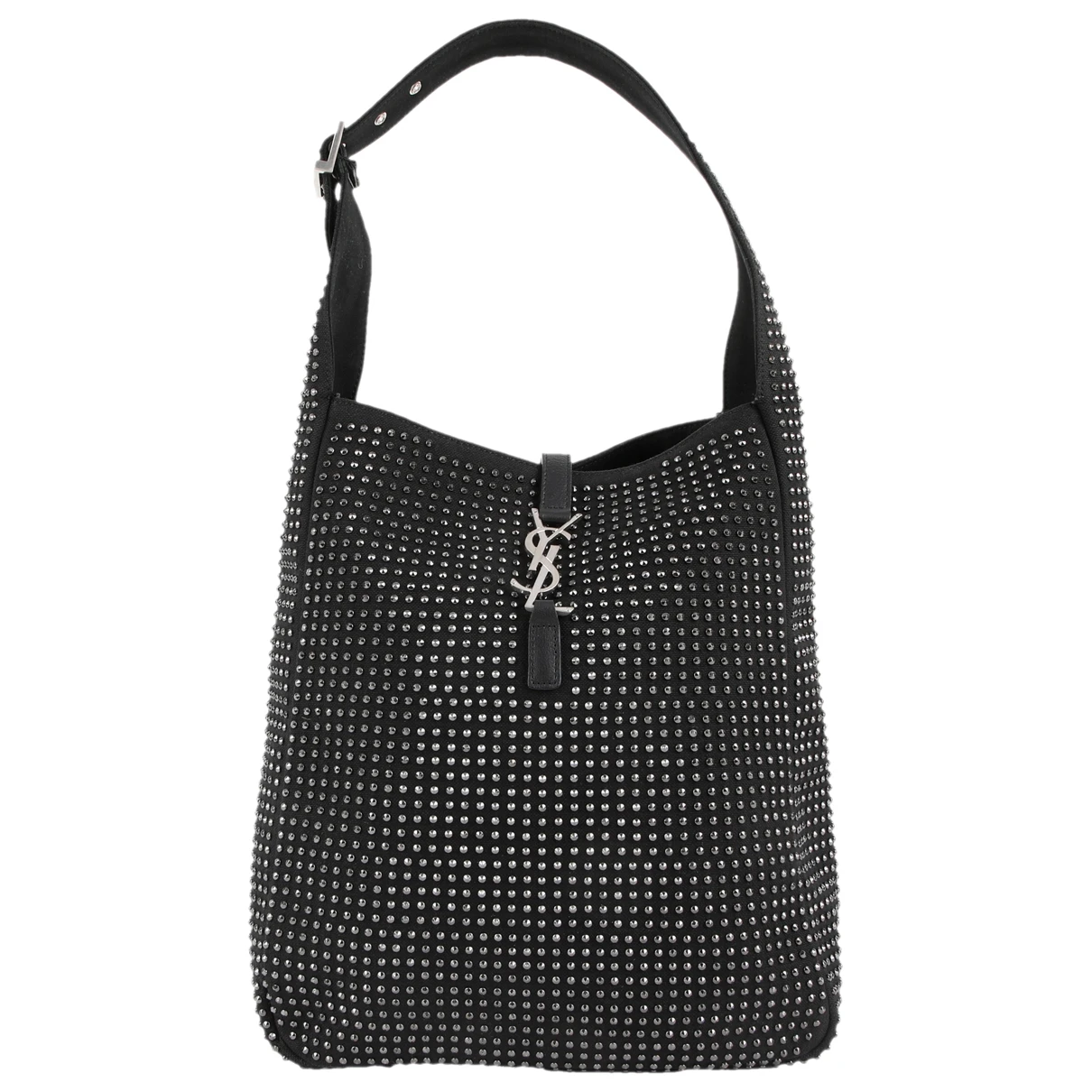 Pre-owned Saint Laurent Le 5 À 7 Cloth Handbag In Black