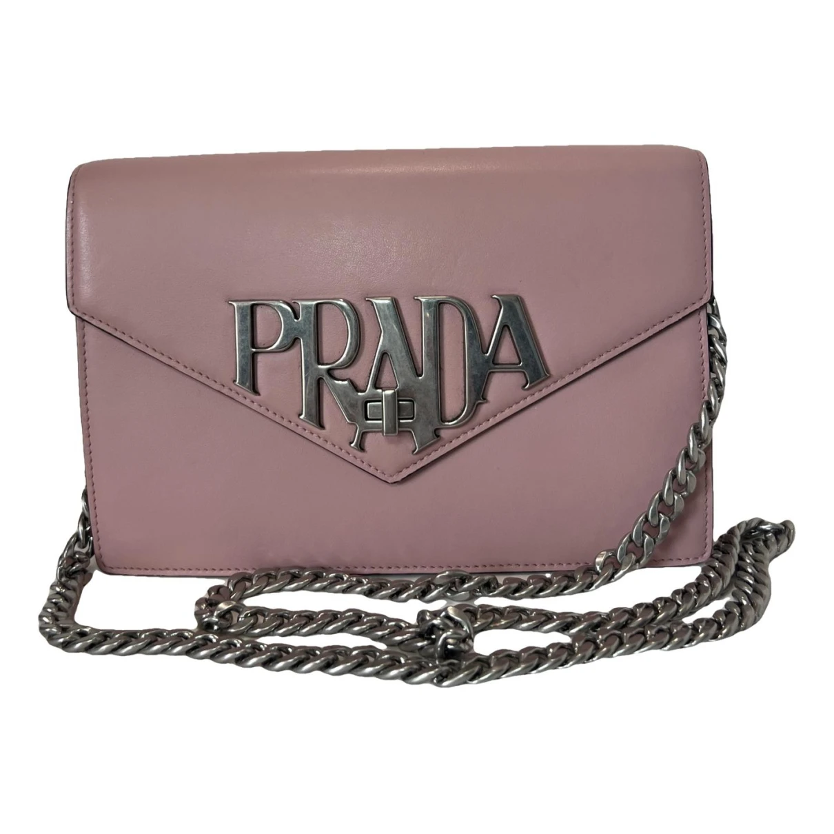 Pre-owned Prada Triangle Leather Crossbody Bag In Pink