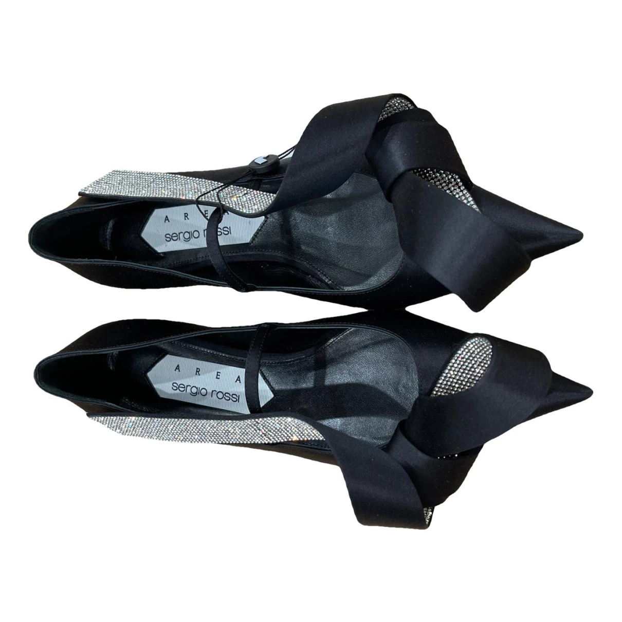 Pre-owned Area Cloth Flats In Black