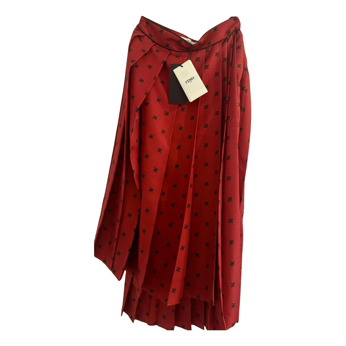 Pre-owned Fendi Silk Skirt In Red