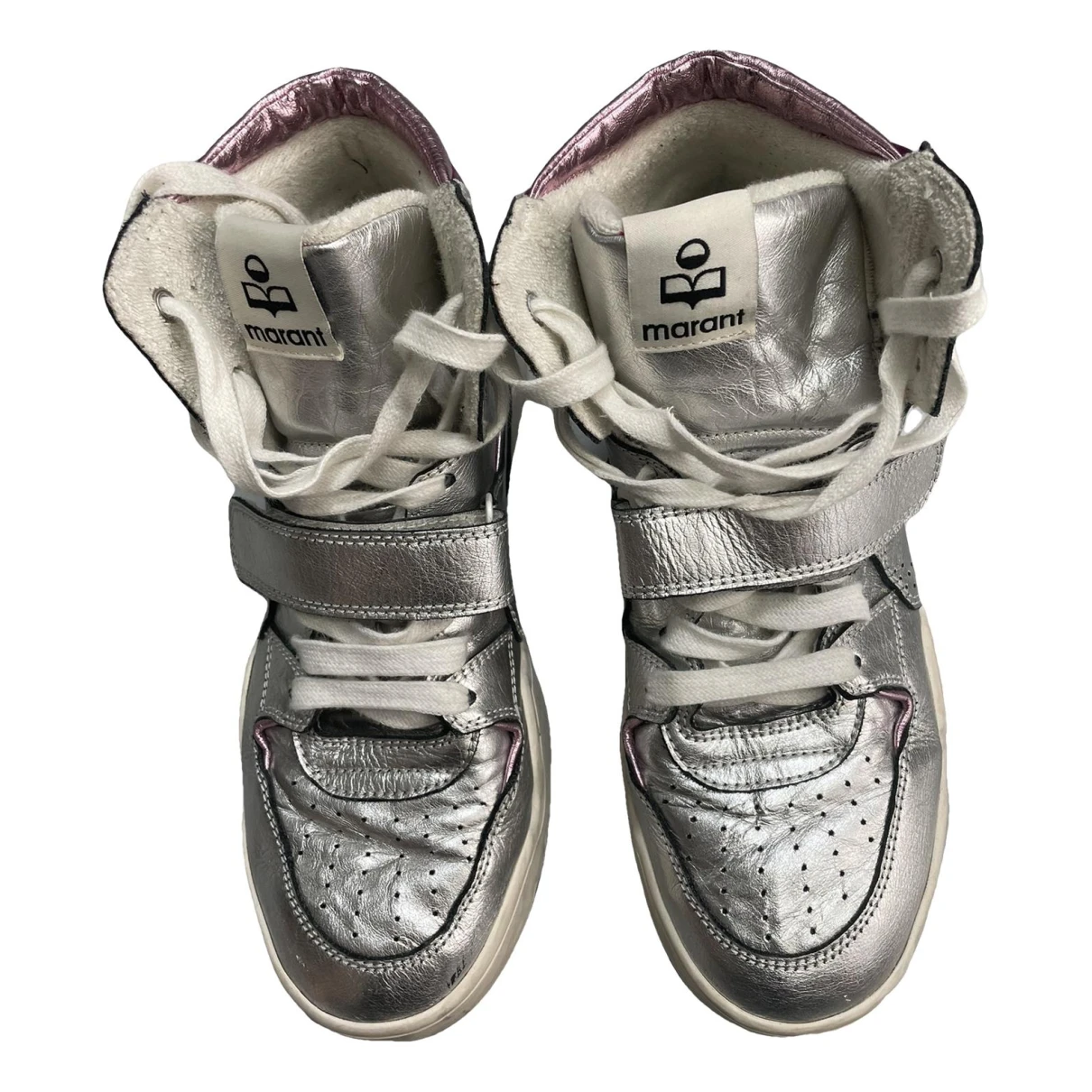 Pre-owned Isabel Marant Leather Trainers In Silver