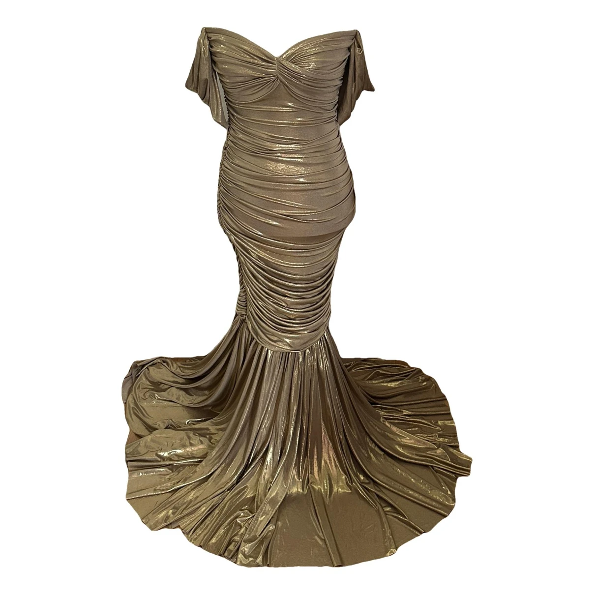 Pre-owned Norma Kamali Maxi Dress In Gold