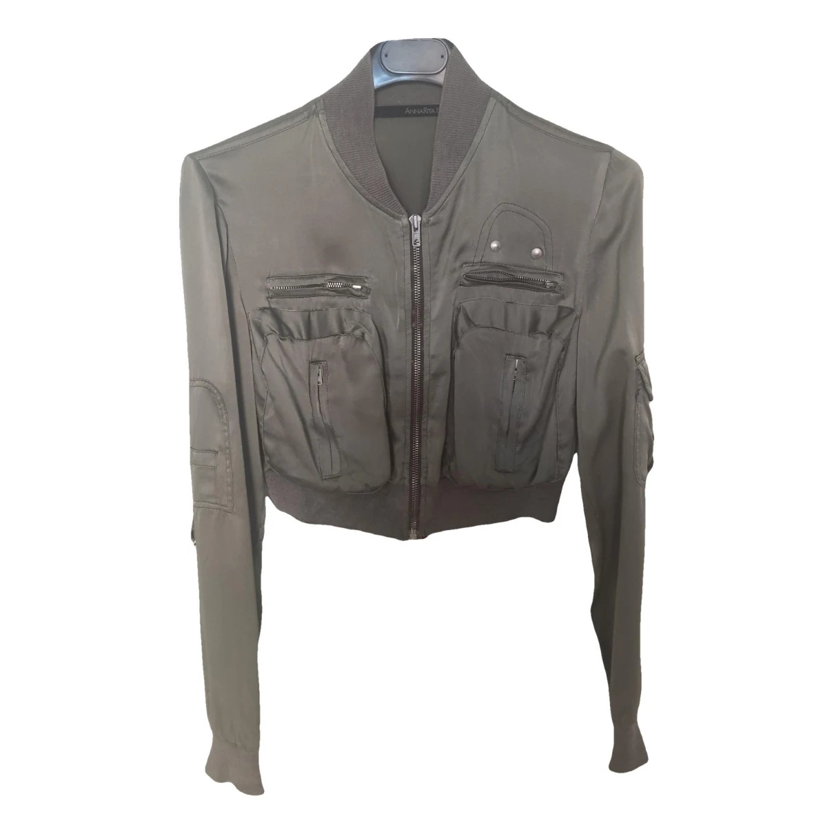 Pre-owned Annarita N Silk Jacket In Grey