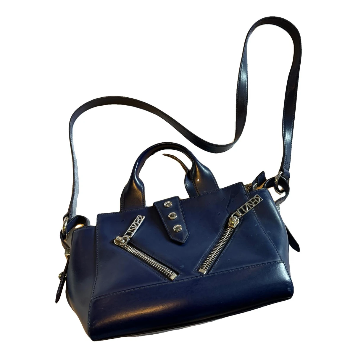 Pre-owned Kenzo Kalifornia Leather Handbag In Blue