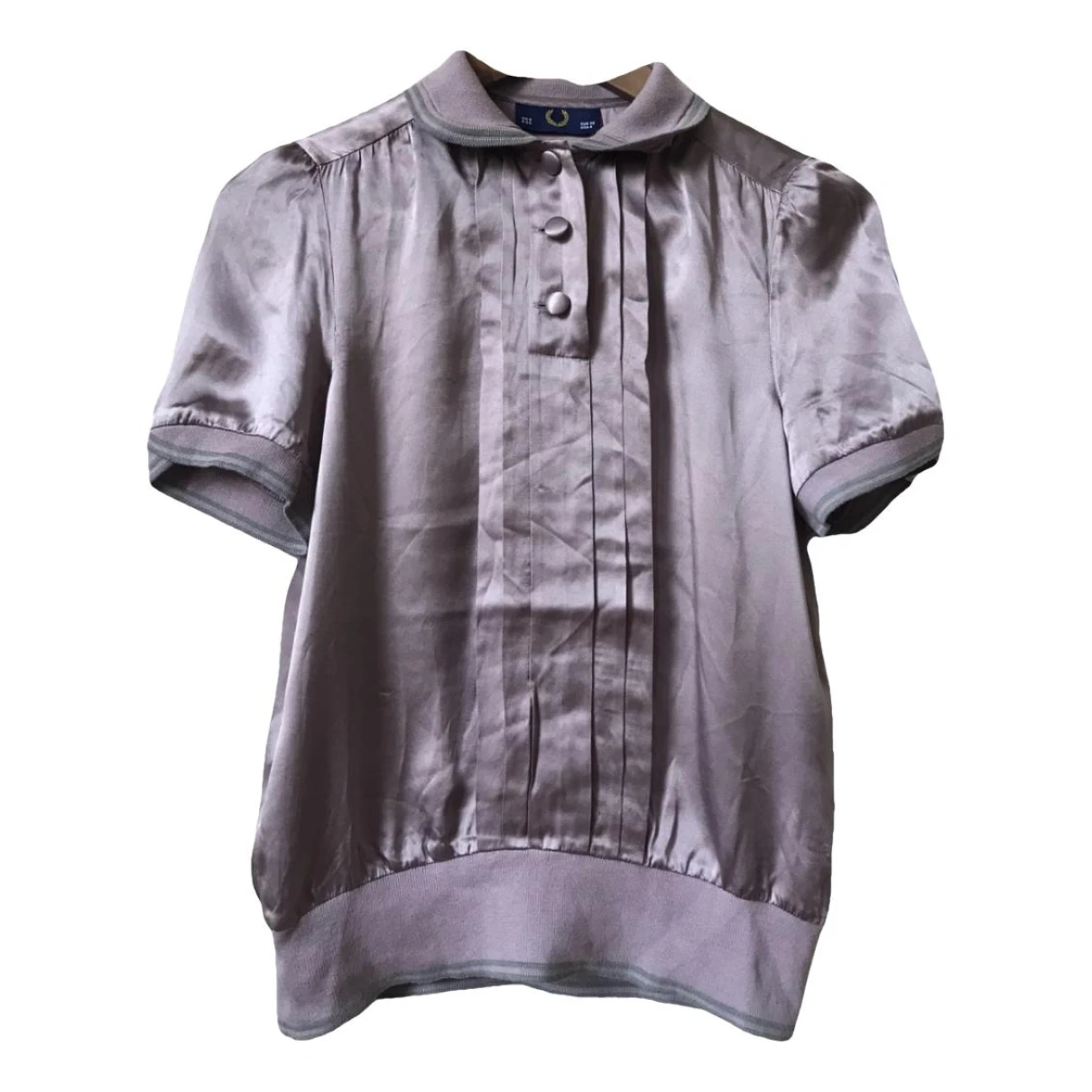 Pre-owned Fred Perry Silk Blouse In Purple