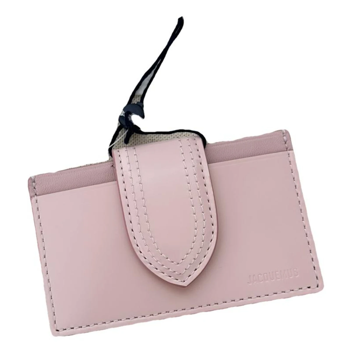 Pre-owned Jacquemus Leather Card Wallet In Pink
