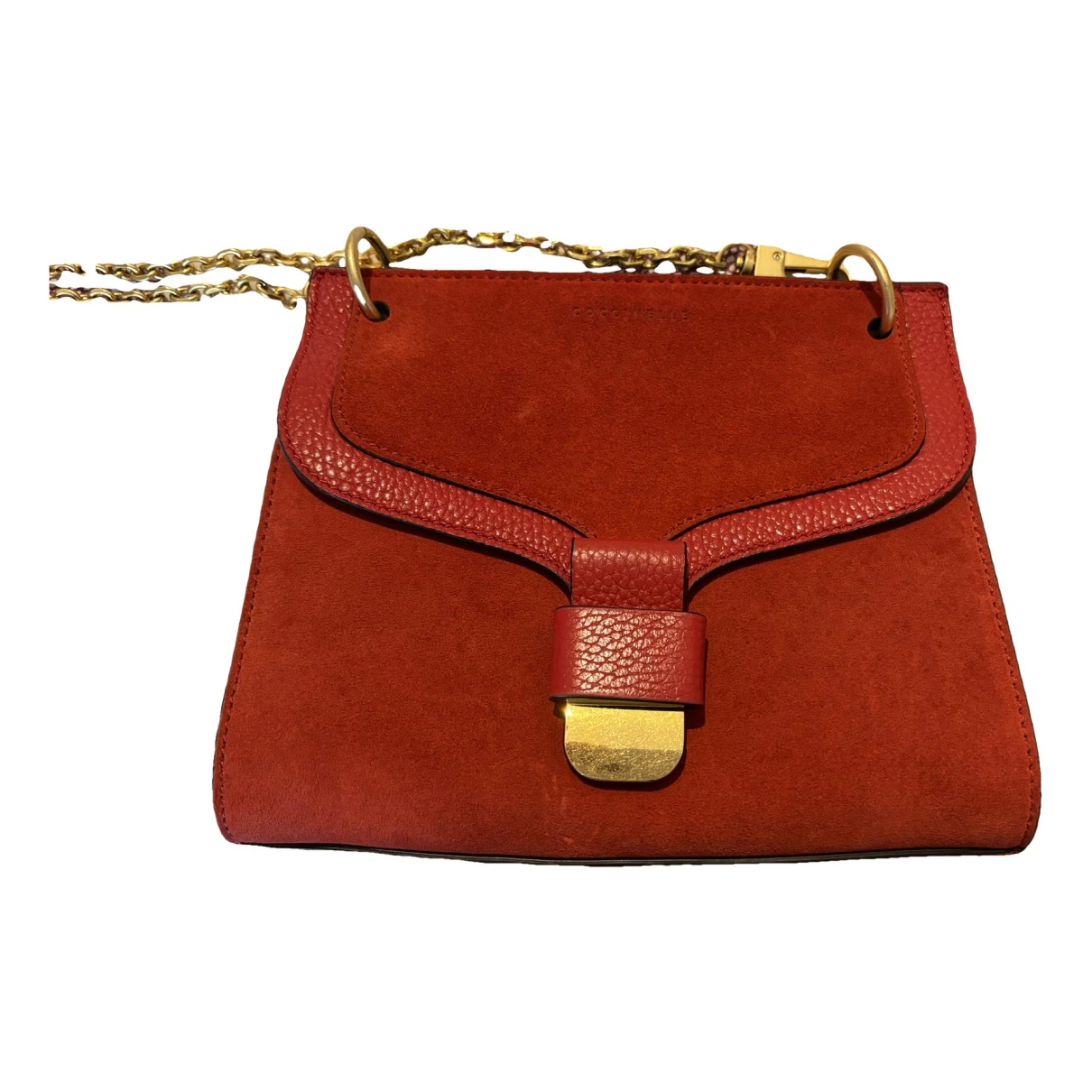 Pre-owned Coccinelle Velvet Clutch Bag In Red