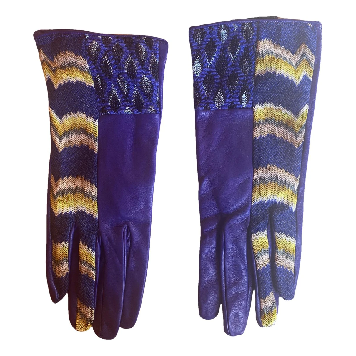 Pre-owned Missoni Leather Gloves In Purple