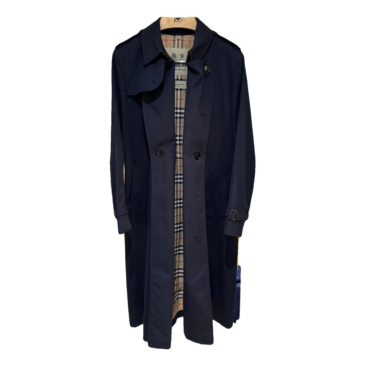 Pre-owned Burberry Trenchcoat In Navy