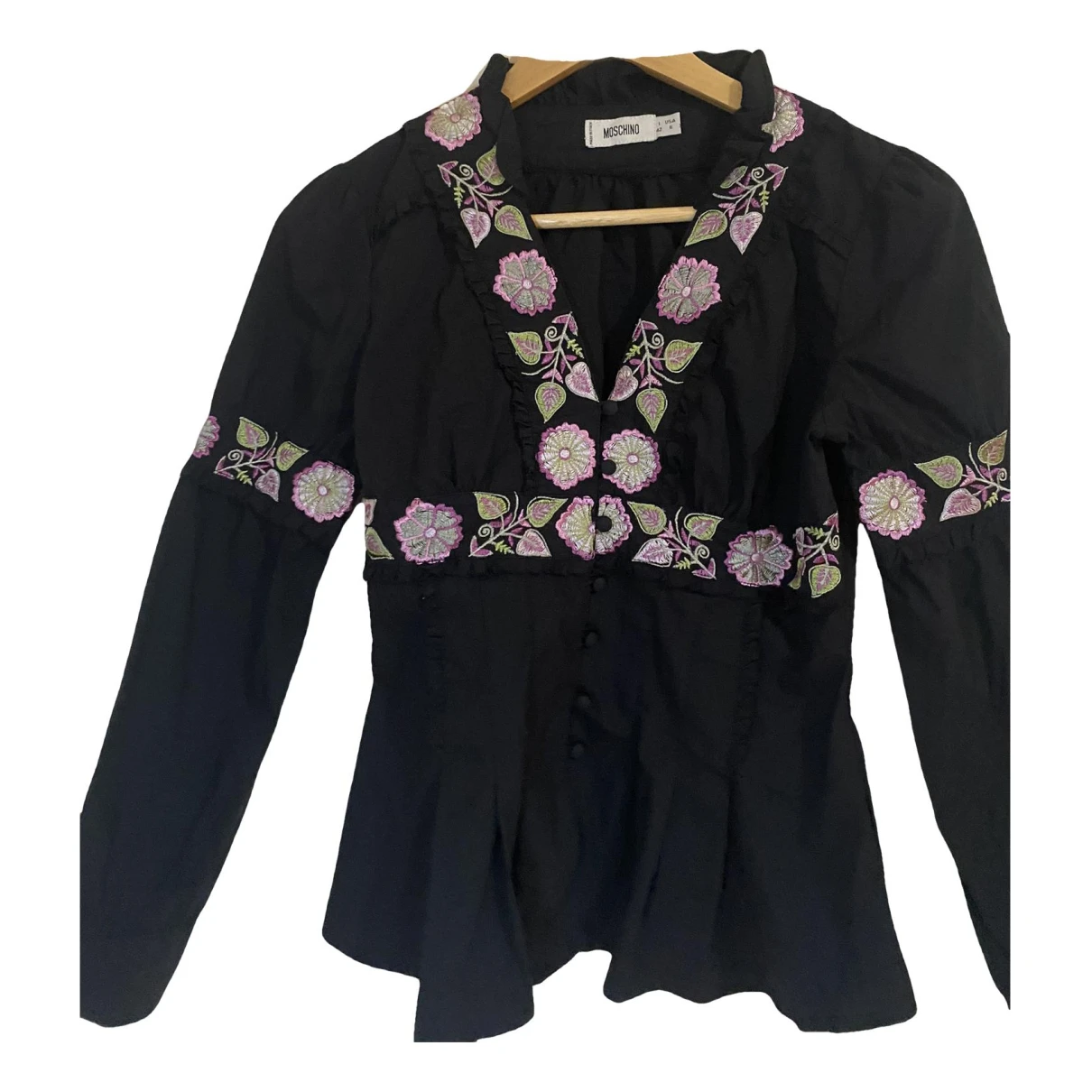 Pre-owned Moschino Blouse In Black
