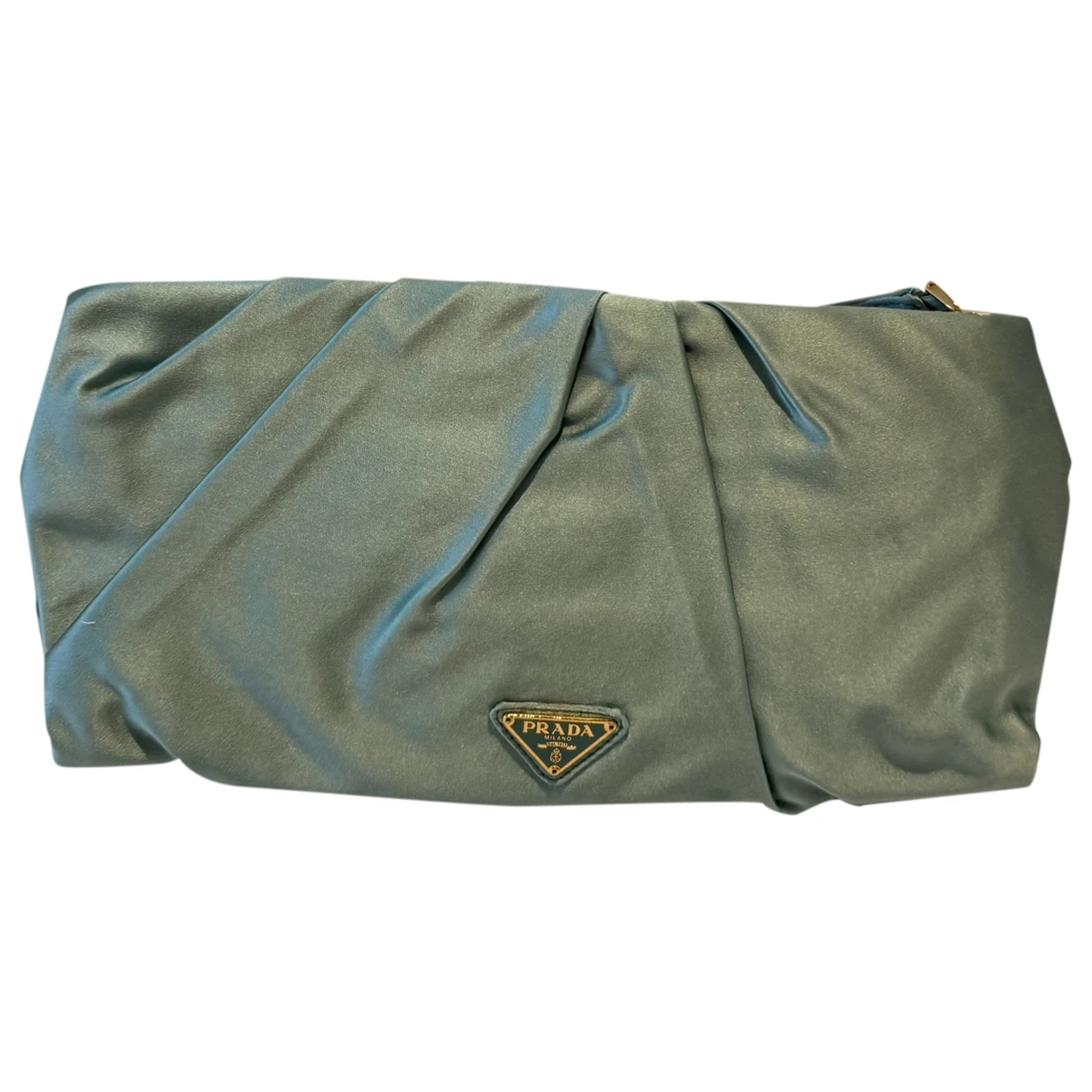 Pre-owned Prada Silk Clutch Bag In Green
