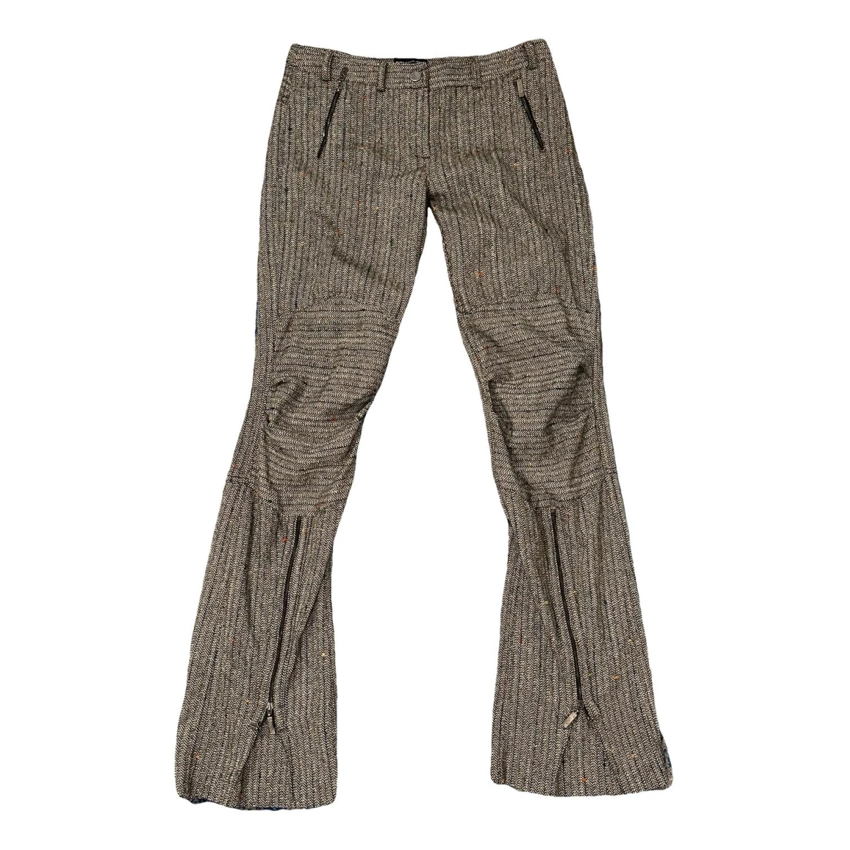 Pre-owned Mugler Wool Large Pants In Anthracite