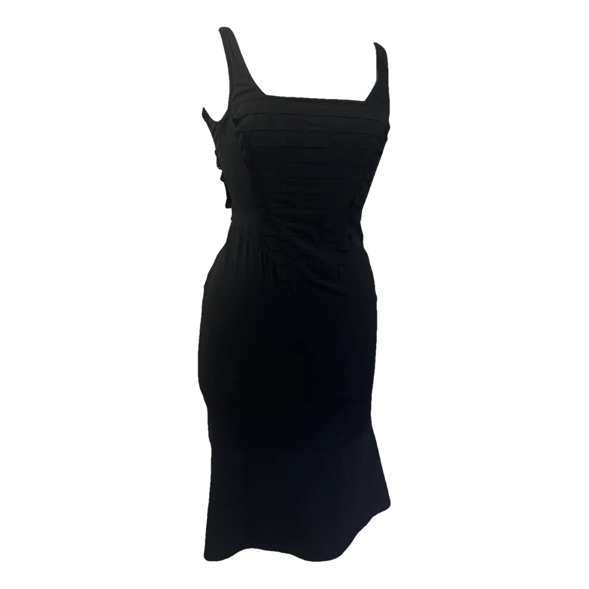 Pre-owned Gucci Silk Mid-length Dress In Black