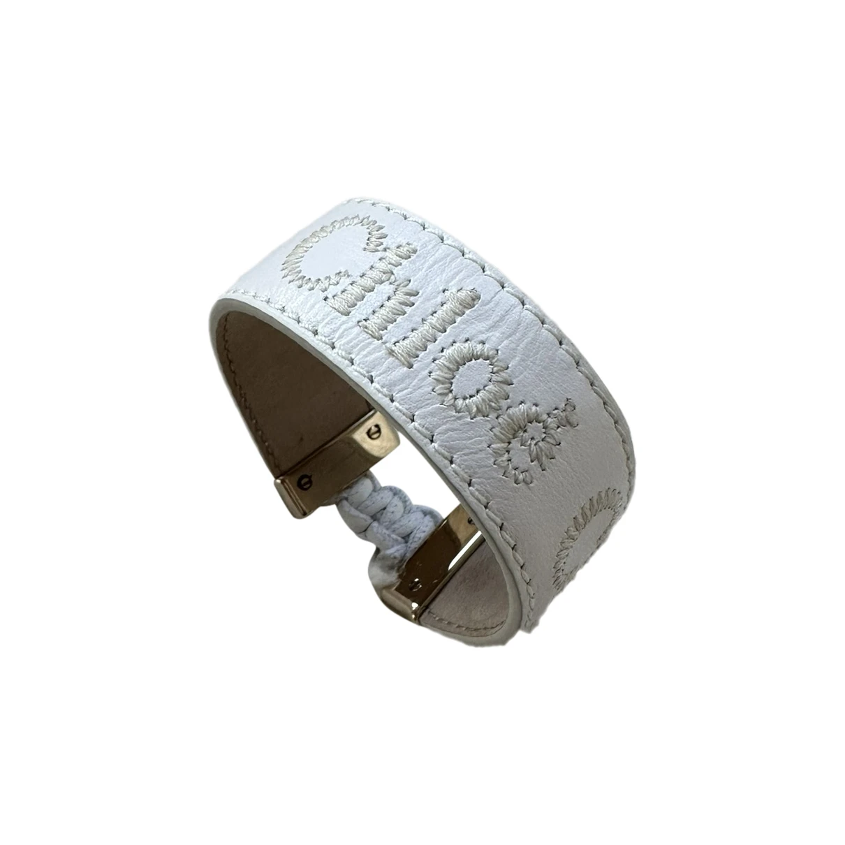 Pre-owned Chloé Leather Bracelet In White