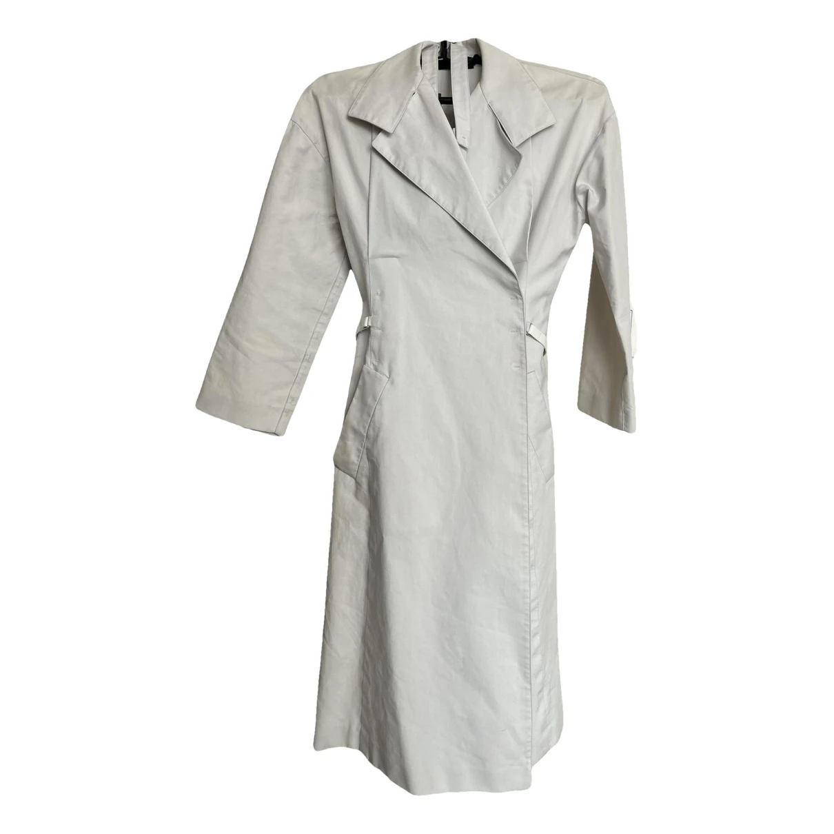 Pre-owned Narciso Rodriguez Trench Coat In White