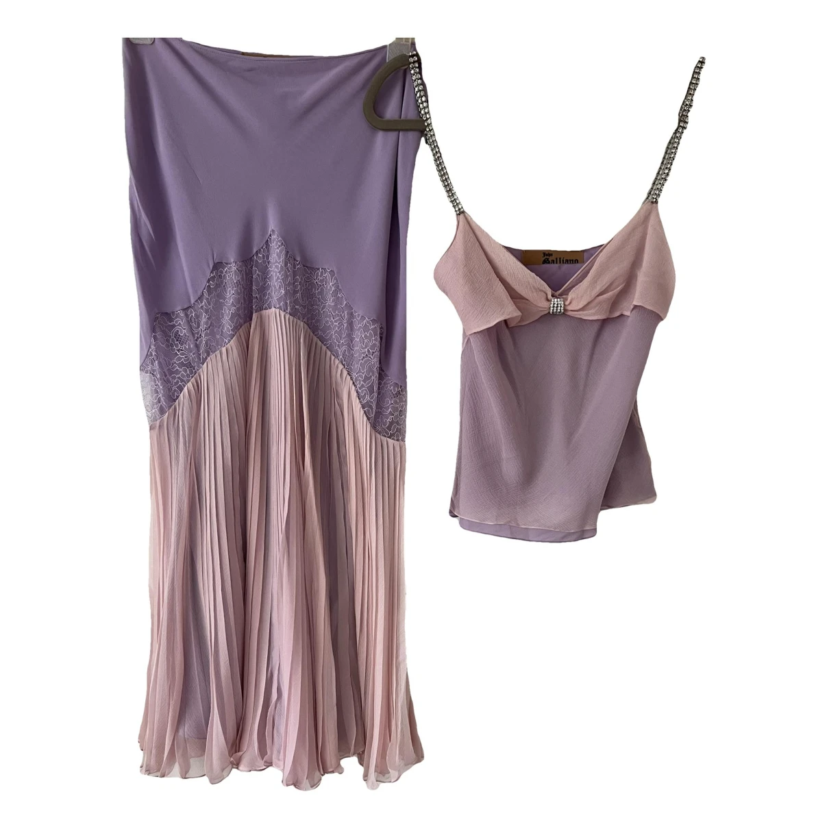 Pre-owned John Galliano Silk Mid-length Dress In Purple