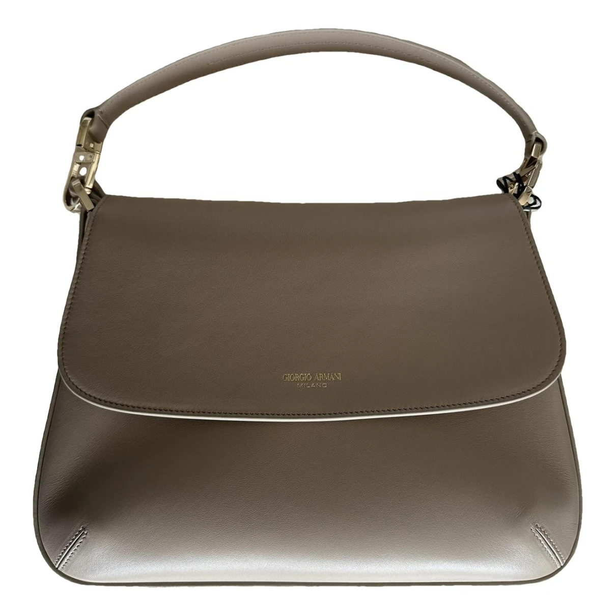 Pre-owned Giorgio Armani Leather Handbag In Beige