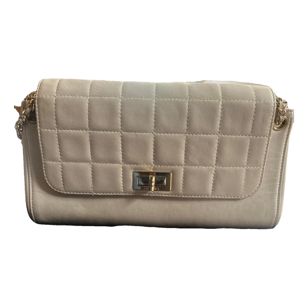 Pre-owned Chanel 2.55 Leather Crossbody Bag In Beige