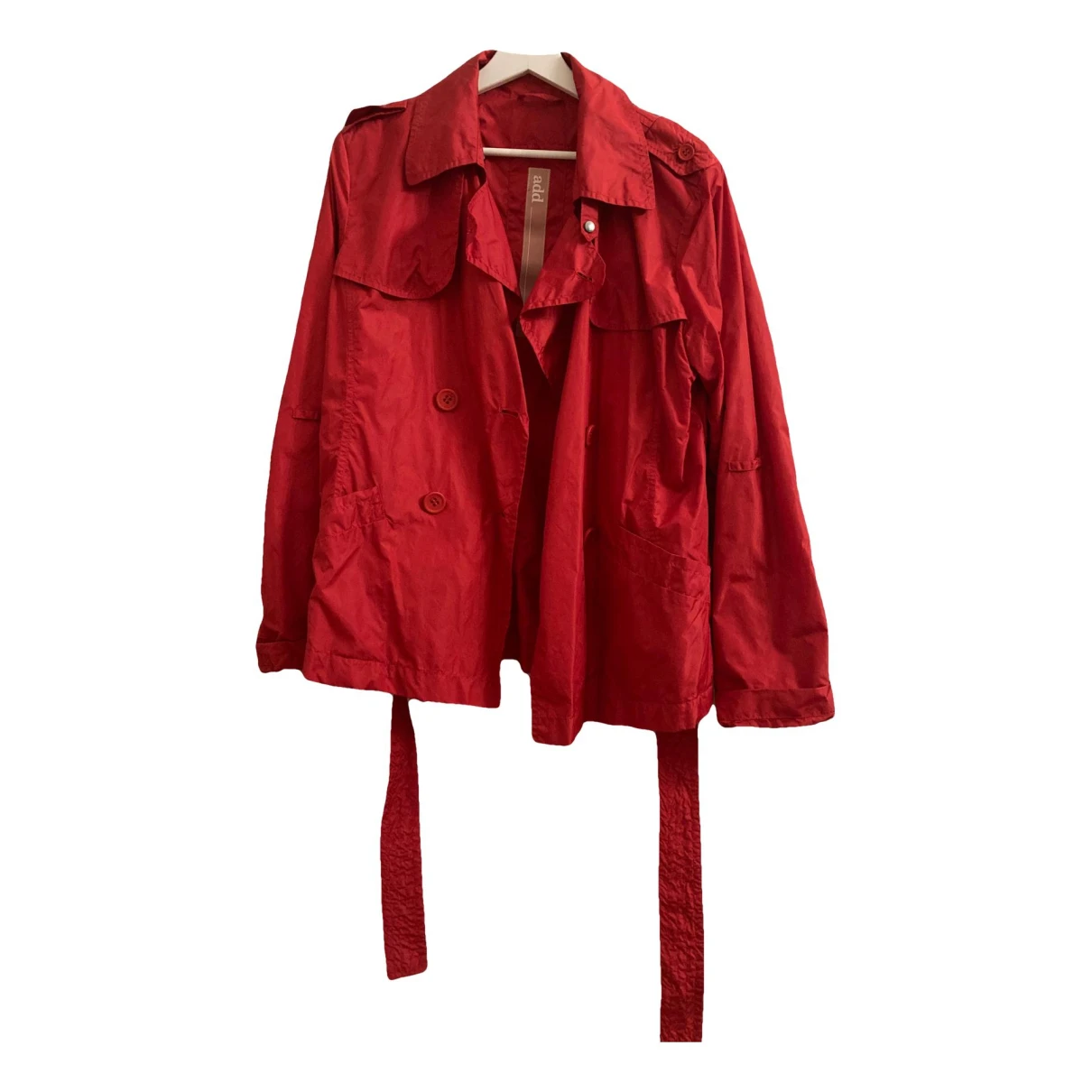 Pre-owned Add Trench Coat In Red